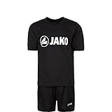JAKO Trainings-Set kurz | 2er-Set mit Shirt und Shorts | Performance Sport-Bekleidung aus Funktionsmaterial | 5 wählbare Farben für Kinder | Fußball-Trikot, Trainings-Hose schwarz, 164