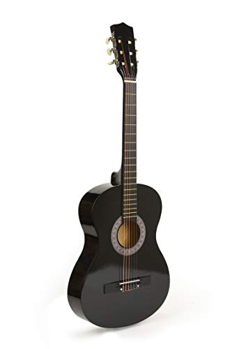 Image of 30 inch Black Wood Guitar With Case and Accessories for Kids /Boys /Beginners