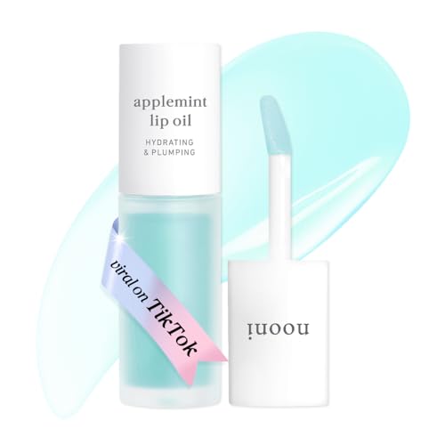 Image of NOONI Korean Lip Oil - Applemint | Long-Lasting, Moisturizing, Plumping, Revitalizing for Dry Lips, Waterproof, No Peel Off, Hydrating, Nourishing Crystal Clear Lip Stain, 0.12 FL Oz