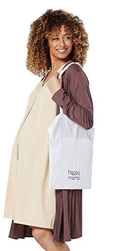 HAPPY MAMA Femme Chemise Nuit Peignoir Set Grossesse Allaitement 1009 (Beige & Cappuccino, 44-46, XL)