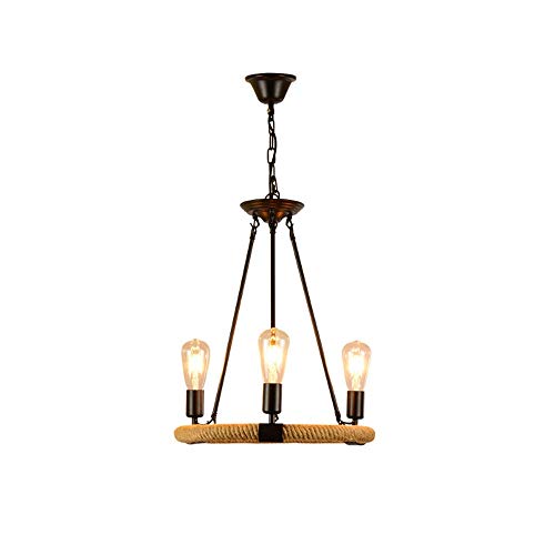 Plafonnier 3 têtes de lampe industriel et lustre en fer forgé
