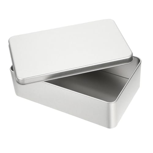 DONFAMDS Caja Metálica Para Galletas Esmerilada Tapa, Tamaño 180x110x55 Mm, Lata Cuadrada Pequeña, Caja Para Pastelería y Tiramisú, Envase Reutilizable Para Dulces, Adecuado Para Regalos y Fiestas