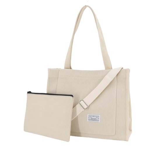 Bolso Tote ligero para mujer 2 piezas color off white miniatura 1