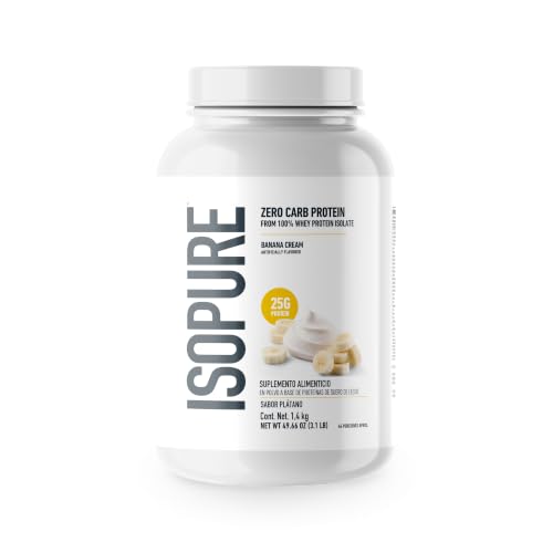 Natures Best ISOPURE Zero Carb, Proteína Whey, Sabor Platano, 3 Libras