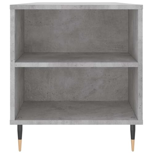 Table basse gris béton Mangloder 102 cm avec tiroirs de rangement et pieds en métal - 8