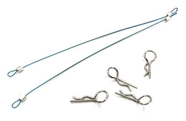 Integy RC Secured Body Clip (4) with 140mm Retainer Link for 1/10 Off-Road Crawler