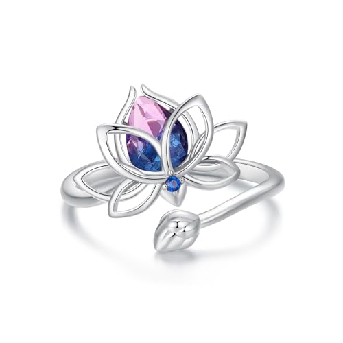 Bague fleur de lotus argent 925, finissez-en avec les bijoux ternes qui verdissent