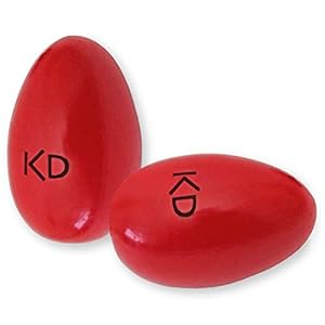 keepdrum Rammeleieren schudeieren shaker eieren van echt hout rood 1 paar