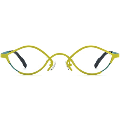 Image of FONEX Colorful Pure Titanium Glasses Frame Women Retro Round Eyeglasses