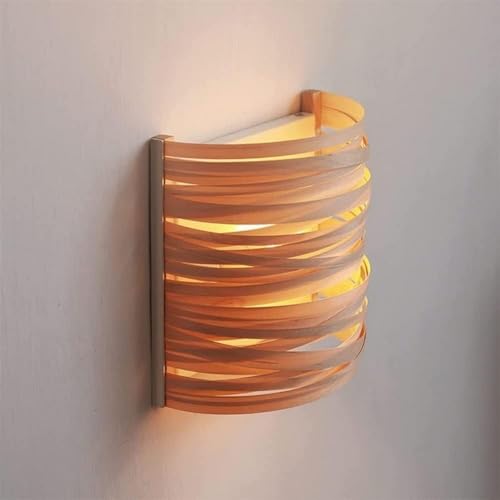 Applique murale moderne bois tissé main lampe lavage murale G9 contemporaine