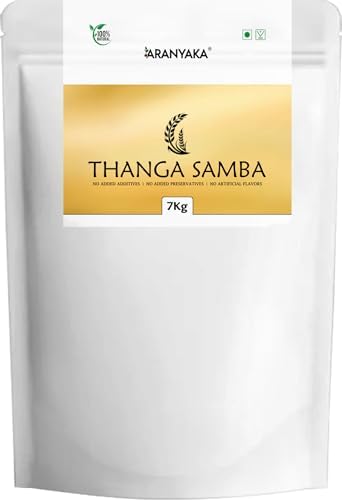Aranyaka Thanga Samba 7 Kg | Medium Grain, Unpolished White Rice, Parboiled | Traditional Rice Variety | 7Kg in Total