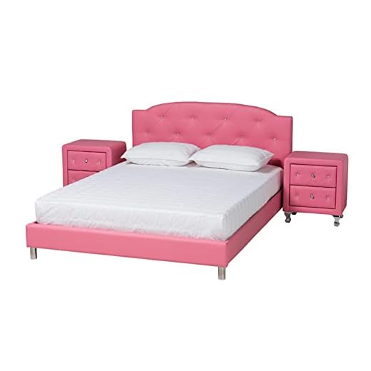 Canterbury Pink Faux Leather Bedroom Set