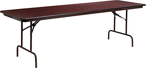 StarSun Depot 8-Foot Mahogany Melamine Laminate Folding Banquet Table 30" W x 96"