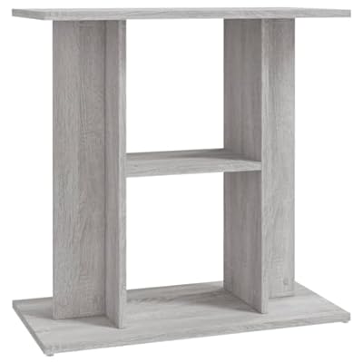 vidaXL Grey Sonoma Aquarium Stand - 60x30x60 cm, With Multi-Tier Storage, Durable Engineered Wood, for Fish Tank Display and Storage