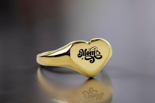 Bague Amour Maman cœur argent vintage, bijou cadeau idéal