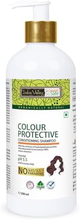 Indus Valley Organic Colour Protective Shampoo with Conditioner for Damaged Hair Natural Vitamins & Minerals Enriched Nourishing Shampoo for Colored & Dry Hair (500 ml)