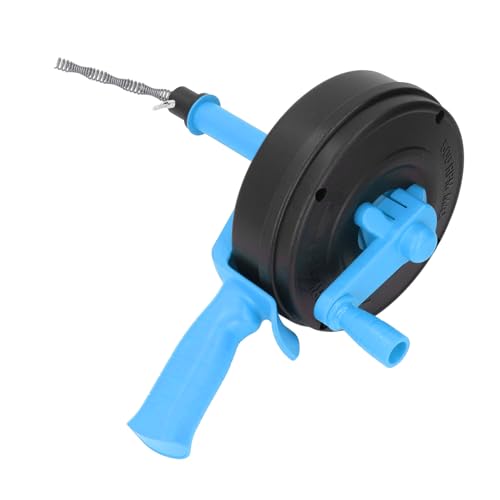 Effective Drain Snake, High Hardness and Durability, Suitable for Various Pipes, 2 Modes, 1/2 inch to 3 inches, Hand Operated, Drill Connection (5 Meters)