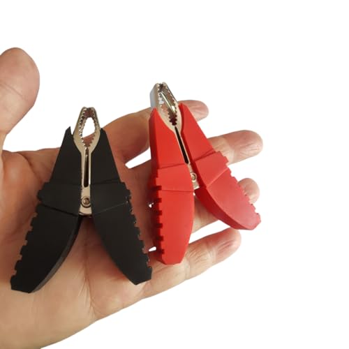 Image of Insulated Alligator Clips 50A Crocodile Clamps Electrical Test Clamps Clips Battery Cable Clips Clamp 2Pcs Red, 2Pcs Black