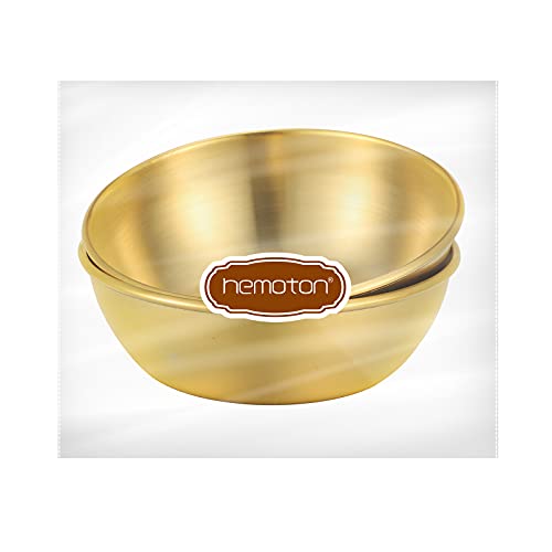 Hemoton 4Pcs Stainless Steel Dip Bowls Round Seasoning Dishes Sushi Dipping Bowl Saucers Bowl Mini Appetizer Plates Seasoning Dish Saucer Plates Gold #TOP6