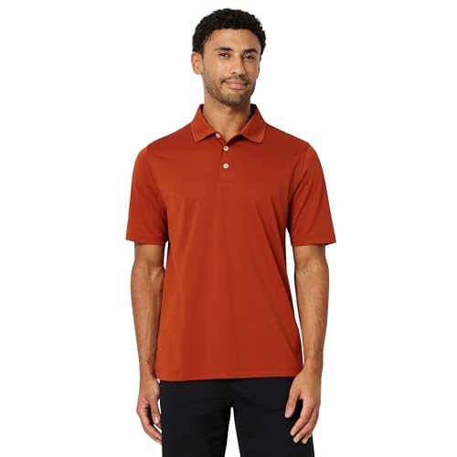 Amazon Essentials Men's Regular-Fit Quick-Dry Short-Sleeve Golf Polo Shirt, Brick Red, X-Small