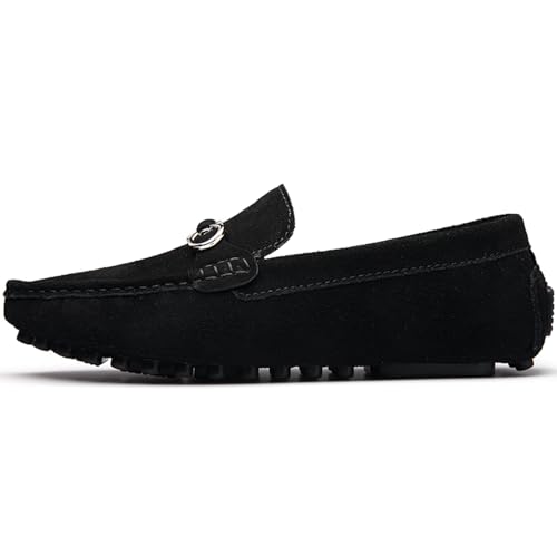 Penny Loafers Men Flat Feet Suede Leather Slip-on Driving Moccasins Casual Boat Shoes2