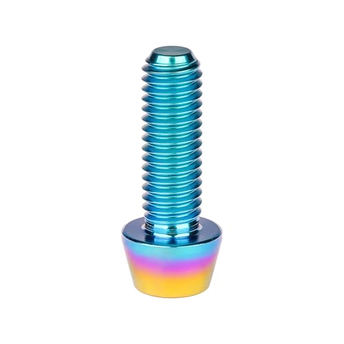Image of Titanium Ti Bolt M5x9 16 18 20 25 30 35 40 45 50 55 60mm Tapered Head Screws Pack of 4 (M5x18mm, Iridescent Blue)