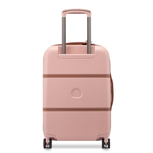Image of DELSEY PARIS Chatelet Air 2.0 Carry-On Plus Suitcase 20 Inch, Hardside Polycarbonate Luggage, Dual-Density Spinner Wheels, TSA Lock, USB Port, Blush Pink