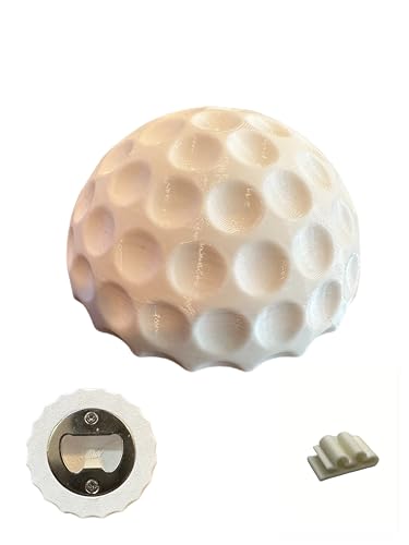 Golf Ball Bottle Opener Keychain with Tee Holder & Carabiner