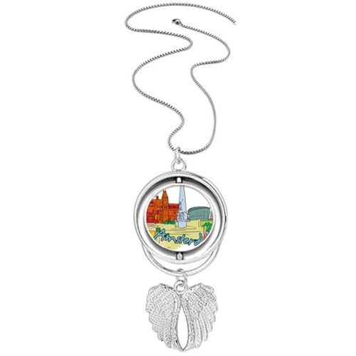 Collier ailes d'ange Amsterdam aquarelle Pays-Bas pendentif artistique femme