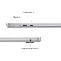 Apple MacBook Air (13", Apple M4 Chip mit 10‑Core CPU und 10‑Core GPU, 16GB Gemeinsamer Arbeitsspeicher, 512 GB) - Silber – Ansicht 5