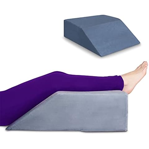 Byre® Leg Rest Wedge Pillow | Premium Memory Foam Leg Elevation Pillow | Orthopaedic Foot Support | Circulation, Swelling, Foot and Knee Discomfort, Leg Pain | Removable and Washable Cover Cover