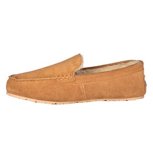 Clarks Mens Suede Moccasin Slippers Warm Cozy Indoor Outdoor Plush Faux Fur Lined Slipper For Men (13 M US, Cinnamon)