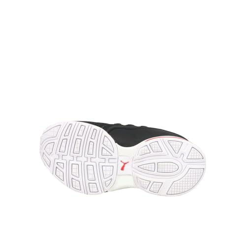 Image of PUMA Unisex-Child Axelion Mesh Sneaker, 12.5Little Kid, Black Silver-High Risk Red