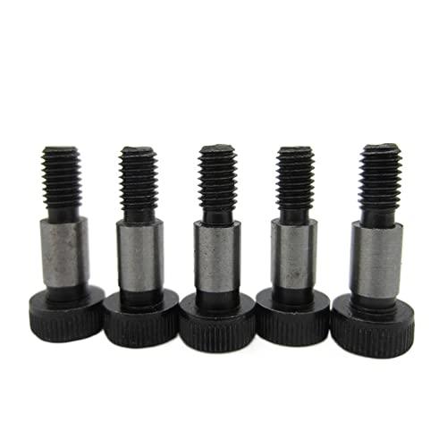 Pernos de hombro, 5PCS M5 M6 Eje 12.9 Grado Aleación Acero Hexágono Cabeza hueca Rodamientos de rodillos de alta precisión Tornillo de hombro (Color: Noir, Tamaño: M5-6-16mm)(M6 8 16mm)