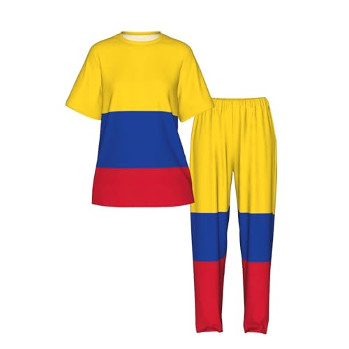 Pyjama Colombie femme confortable ensemble nuit imprimé doux