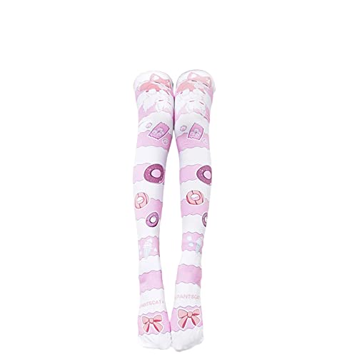 Image of SINROYEE Sexy Cosplay Knee High Stockings Anime Cartoon Printing Thigh High Socks for Women Cute Lolita JK