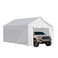 LVUYOYO 10x20FT Carport, Portable Garage Tent, Heavy Duty Carport Car Canopy, Outdoor Portable Carport with Removable Sidewalls, All Weather Garage Tent for Car, Truck, Boat, Party