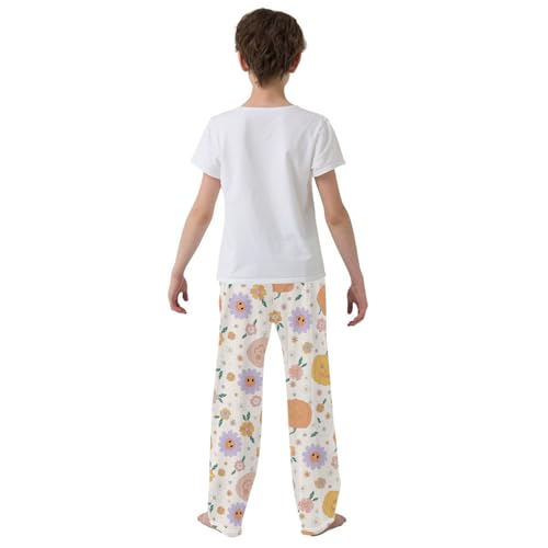Boys' Pants Halloween Pumpkin Zombi Daisy Florals Long Bottoms Jogger Pants Elastic Waist Trousers with Pockets S-XL3