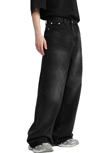 Baggy Men's Loose Fit Y2k Pants - Vintage Casual Skater Jeans with Wide Legs - Hip Hop Aesthetic Streetwear
