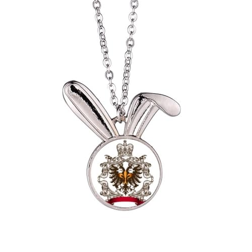 Collier emblème aigle à deux têtes en acier avec pendentif gravé pour homme