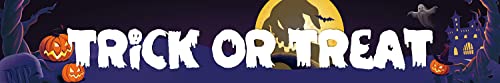 Trick Or Treat Banner 118In X 20In Indoor Outdoor Decor Halloween Banner Photo Yard Sign For Pumpkins Moon Candy Welcome Backdrop Christening Newborn Baby Shower Party Banner Decoration #TOP7