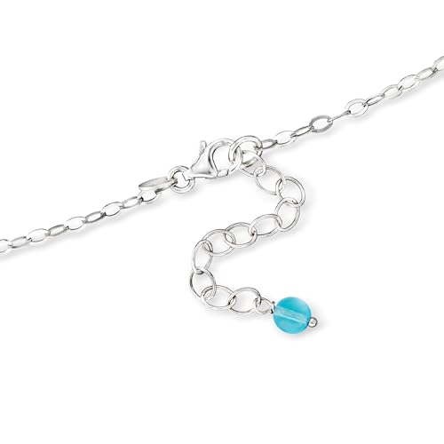 Ross-Simons Italian Multicolored Murano Glass Bead Necklace in Sterling Silver. 18 inches3