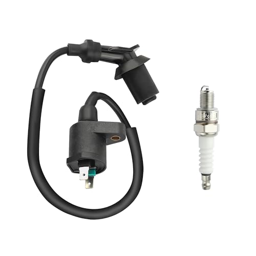 GY6 Ignition Coil with A7TC Spark Plug Set,High Performance Coil Packs and Spark Plugs for Stable Ignition,Professional Car Accessories Replacement for 50CC 150CC Engine