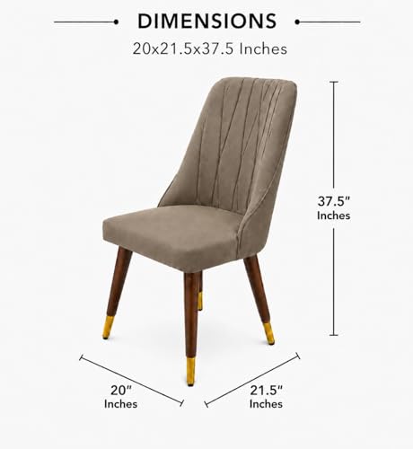 Image of WOODEN SPACE 6-Seater Wooden Dining Table Set | Nano Composite Marble Top | Solid Wood Base | Modern Dining Room Furniture with 6 Chairs (Brown Frontline)
