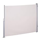 Ventanara® Seitenmarkise ausziehbar Sichtschutz Sonnensegel Windschutz Sonnenschutz Seitenrollo (180 x 300 cm, Beige)