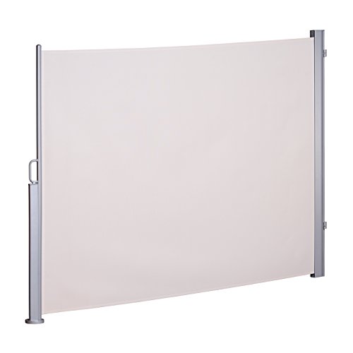Ventanara® Seitenmarkise ausziehbar Sichtschutz Sonnensegel Windschutz Sonnenschutz Seitenrollo (180 x 300 cm, Beige)