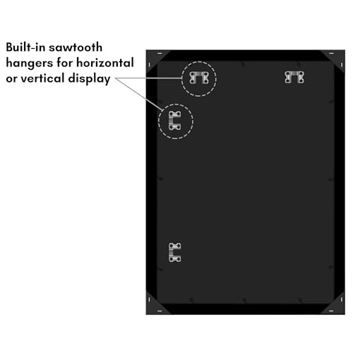 Americanflat 16x22 Picture Frame with Polished Plexiglass - Black Picture Frame - Wide Photo Frames Made of Engineered Wood for Vertical or Horizontal Wall Display - Epic Collection - Black