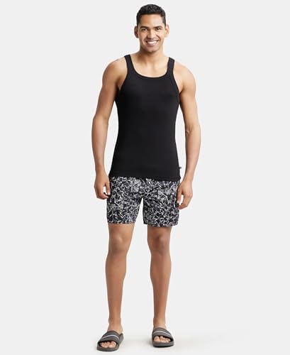 Image of Jockey NY07 Men's Super Combed Cotton Satin Weave Printed Boxer Shorts with Side Pocket