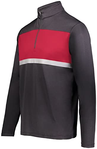 Holloway Sportswear Prism Bold 1/4 Zip Pullover XL Black/Scarlet