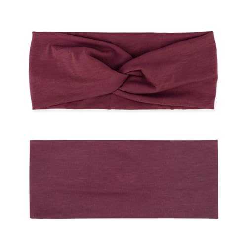 Image of DRESHOW 8 Pack Headbands for Women Yoga Knotted Headbands Elastic Criss Cross Hair Accessories Sports Head Wrap Non Slip